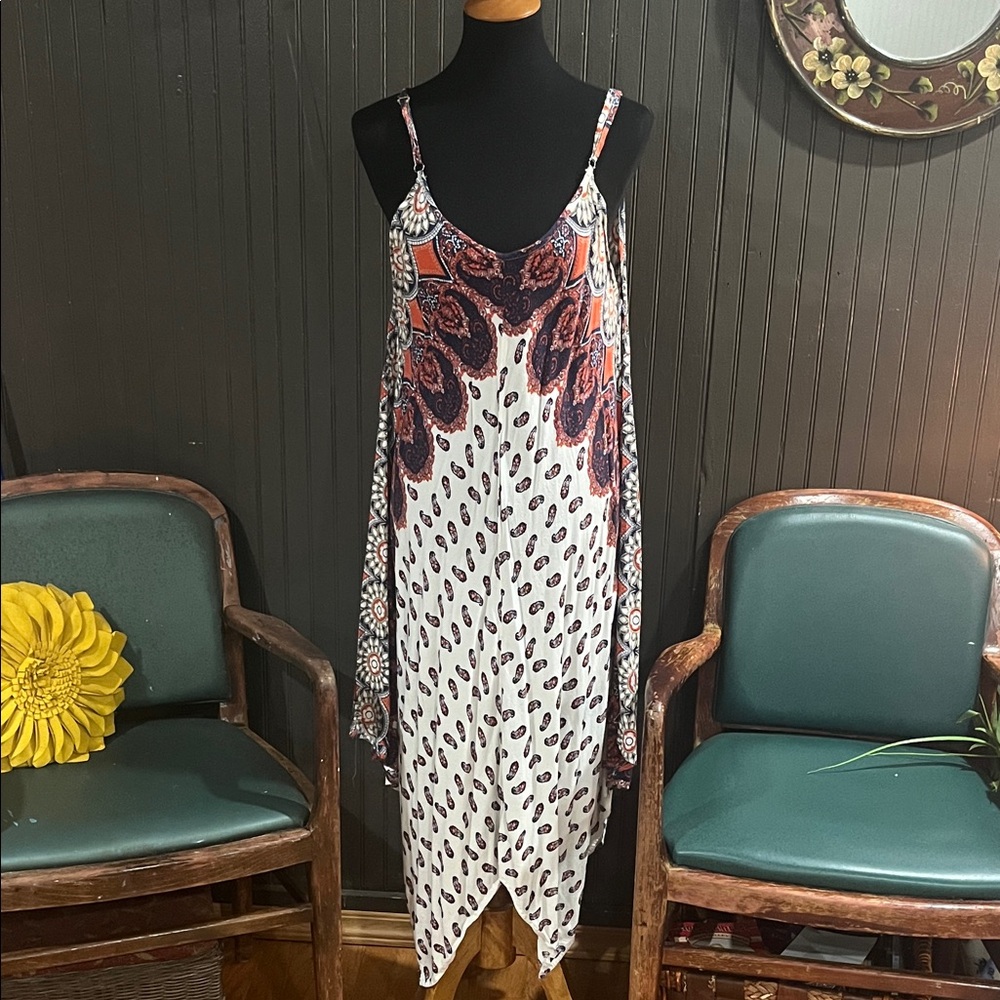 Speed Control Asymmetrical Dress with Paisley Print